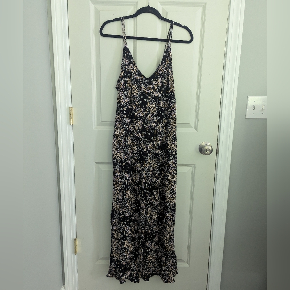 Lulus Black Floral Jumpsuit